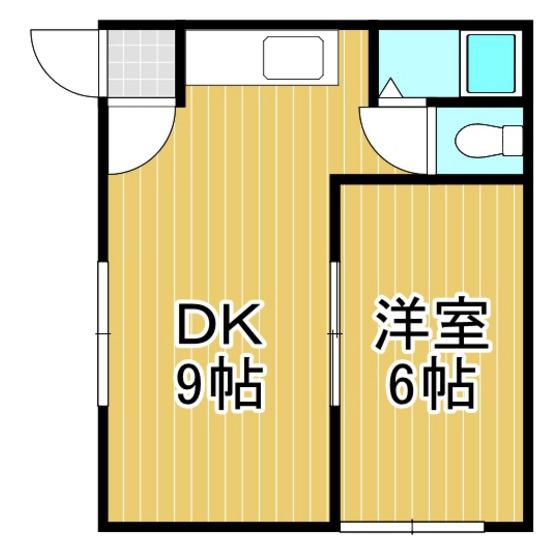 メゾンピープル2(1DK/1階)の間取り写真