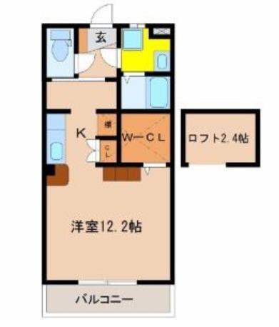 ラフィーナパレス宮崎(ワンルーム/4階)の間取り写真