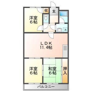 サンサーラ・キトーIII(3LDK/3階)の間取り写真
