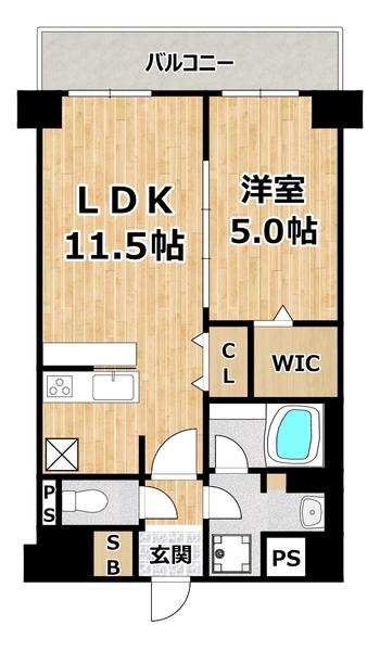 レイワニティ プレイス(1LDK/7階)の間取り写真