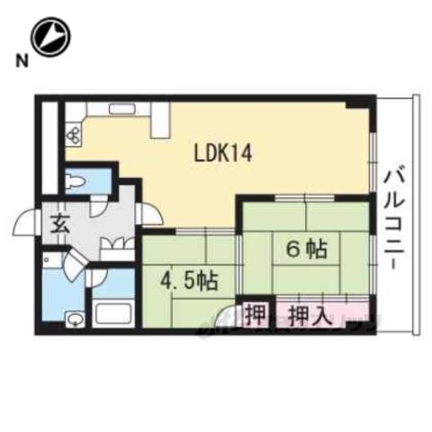 サンハイム野洲(2LDK/3階)の間取り写真