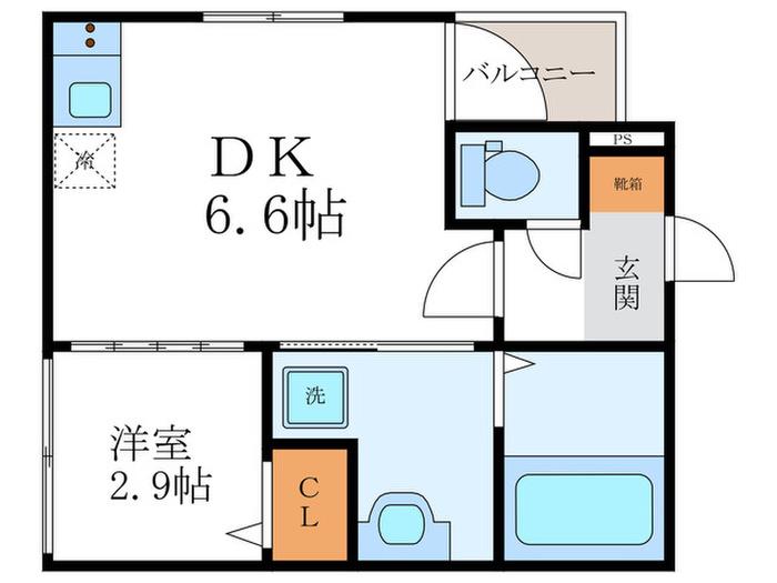 スカイイオリ(1DK/1階)の間取り写真