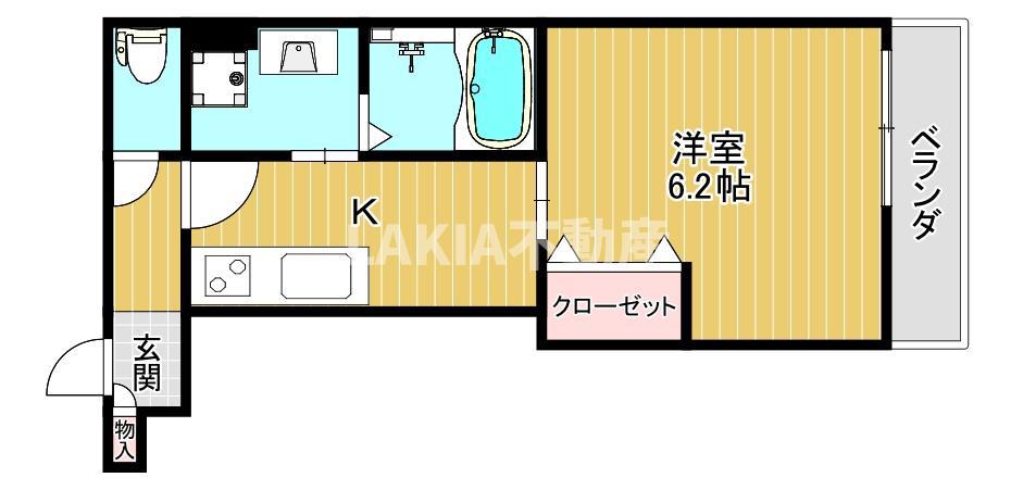 西今川共同(1K/2階)の間取り写真