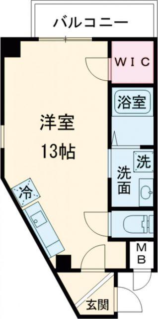 ELEGANTE宝塚(ワンルーム/4階)の間取り写真