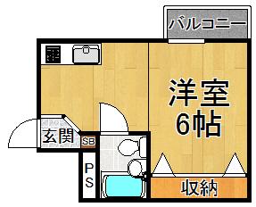 プチシャルマン西宮東(ワンルーム/3階)の間取り写真