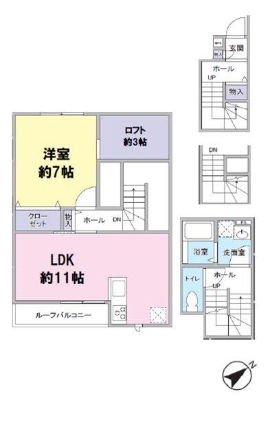 ベッラ グリチネ(1SLDK/2階)の間取り写真