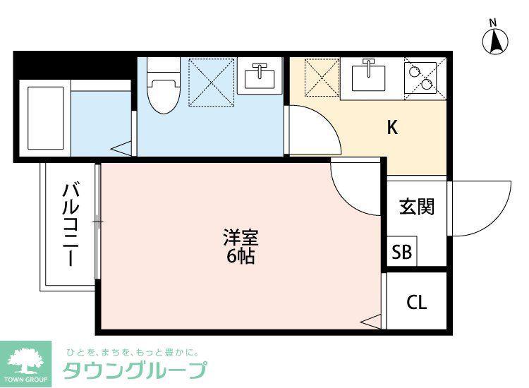 THE HOUSE 船橋前原(1K/1階)の間取り写真