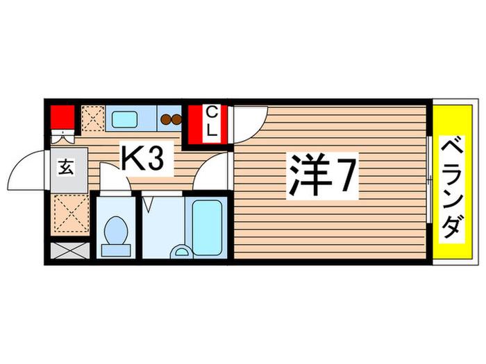 シュアーヴ西本(1K/1階)の間取り写真