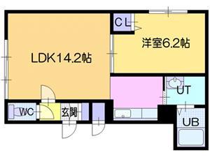 ウィングステージ(1LDK/3階)の間取り写真