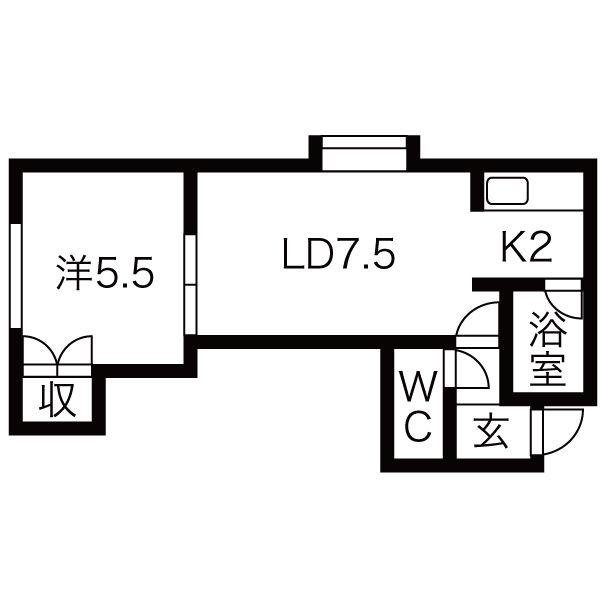 コンフォート菊水元町82(1LDK/3階)の間取り写真