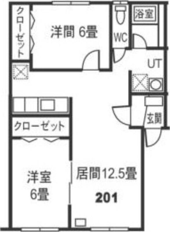 LABO山の手Ⅱ(2LDK/3階)の間取り写真