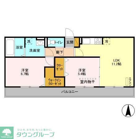 DROOM SAKURA.J(2LDK/1階)の間取り写真