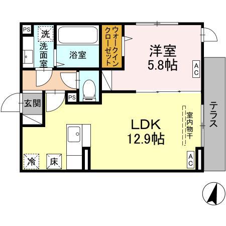 アナベル(1LDK/1階)の間取り写真