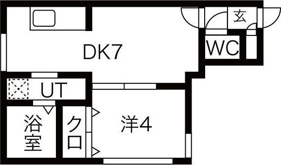 グランデ円山(1DK/2階)の間取り写真