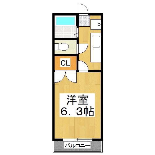 シャルムパレスA(1K/1階)の間取り写真