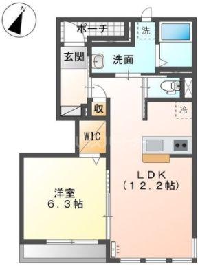 LIONA D(1LDK/1階)の間取り写真