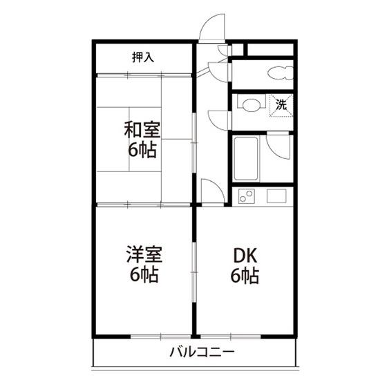 エコロ・パル郡山(2DK/2階)の間取り写真
