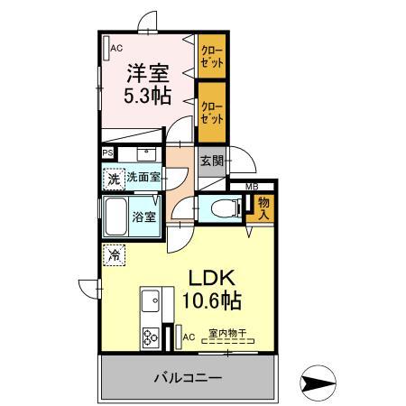 リーブル プレディオ(1LDK/1階)の間取り写真