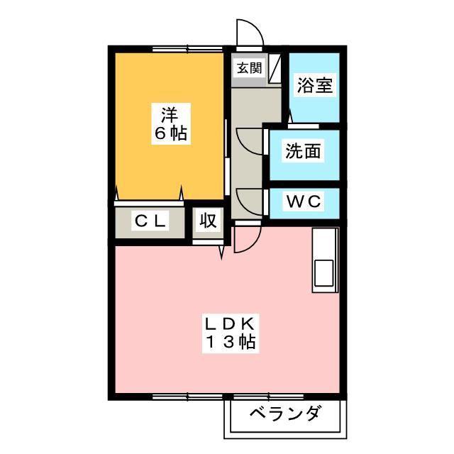 ピアヌーラ(1LDK/2階)の間取り写真