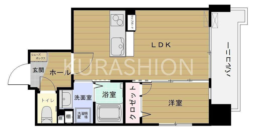 リバティR天神I(1LDK/3階)の間取り写真