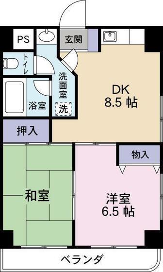 メゾンシンドー(2DK/4階)の間取り写真
