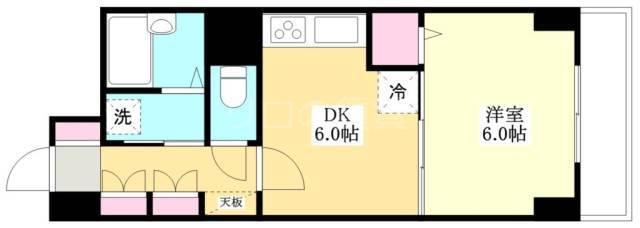ライオンズマンション平和島(1DK/3階)の間取り写真