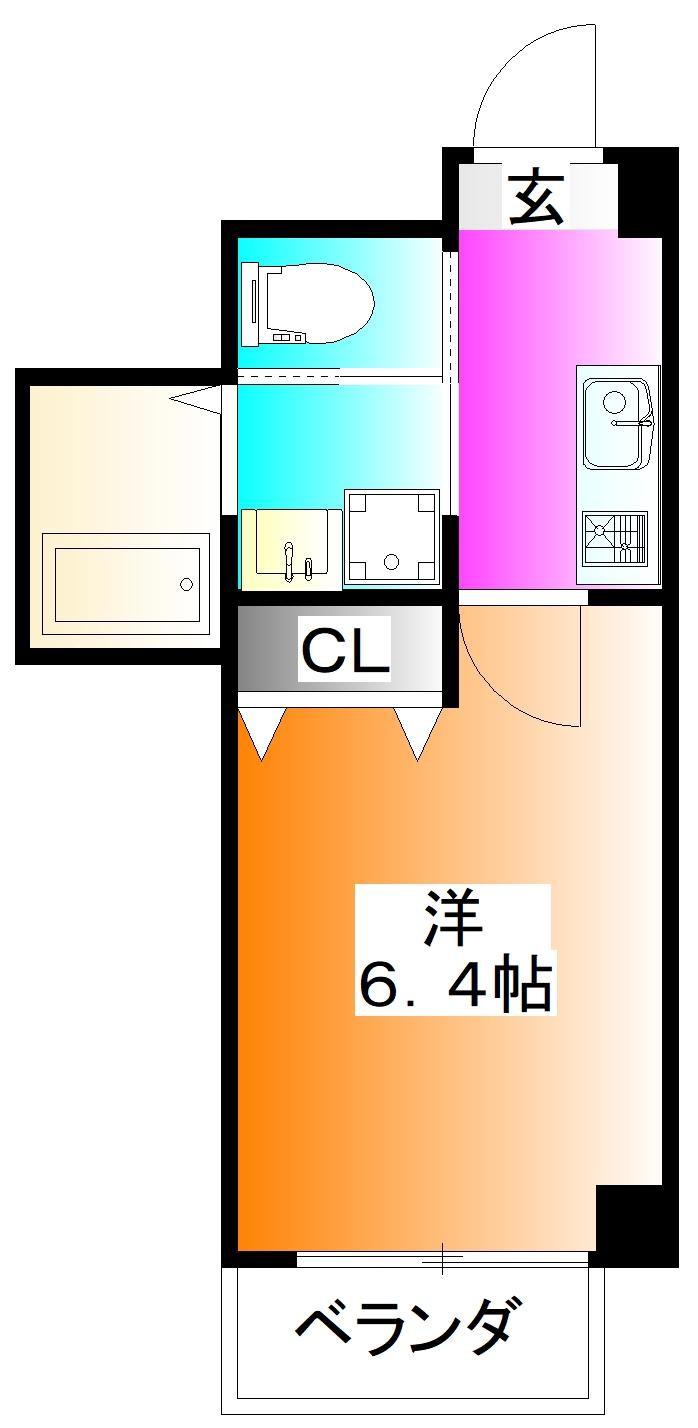 ガーデンヒルズ南浦和(1K/1階)の間取り写真