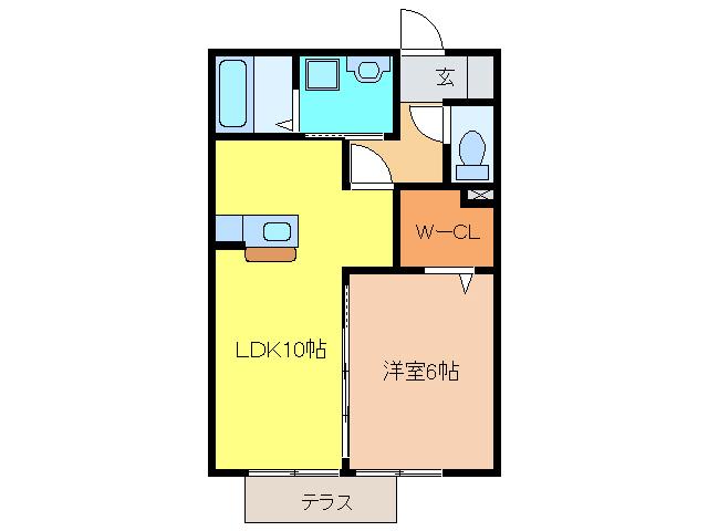 ソレアード(1LDK/1階)の間取り写真