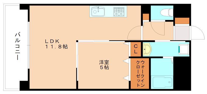 レヴァンテ(1LDK/2階)の間取り写真
