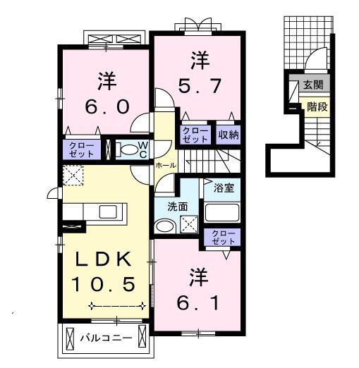 ブリッサB(3LDK/2階)の間取り写真