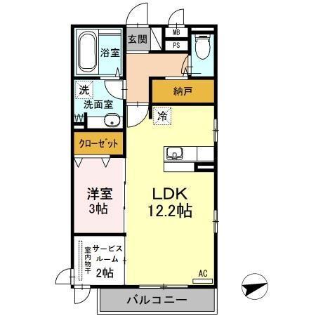 ノール リヴィエール トロワ(1LDK/3階)の間取り写真