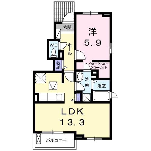 シエラメール(1LDK/1階)の間取り写真