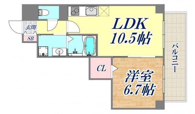 ESTANCIA元町(1LDK/6階)の間取り写真