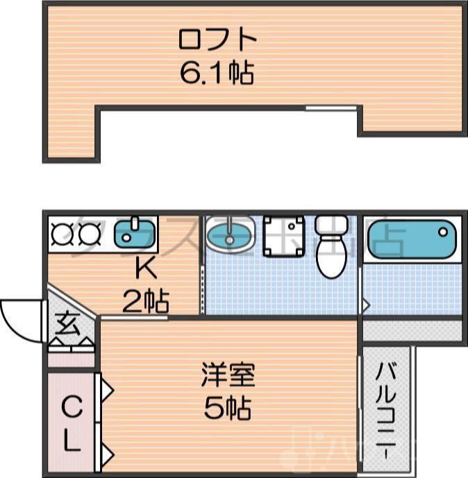 LIREST SUMINOE リレストスミノエ(1K/1階)の間取り写真