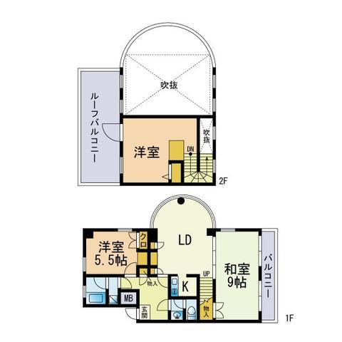 MAIZURU BAY MID SQUARE(2SLDK/14階)の間取り写真