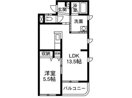サンライフケンズヴィラ(1LDK/1階)の間取り写真