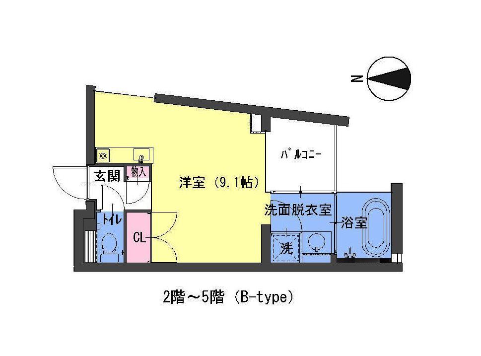 Tステージ新栄(ワンルーム/2階)の間取り写真