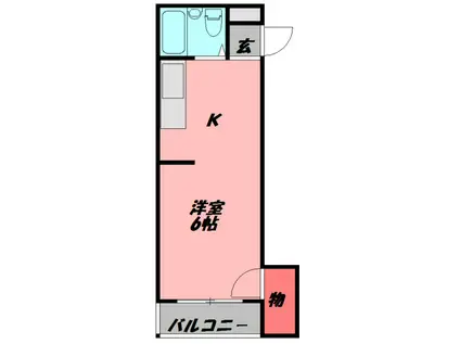 八雲東グリーンハイツ(ワンルーム/3階)の間取り写真