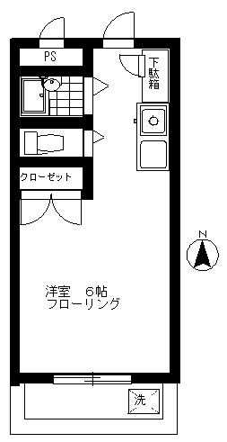 YKマンション(ワンルーム/3階)の間取り写真