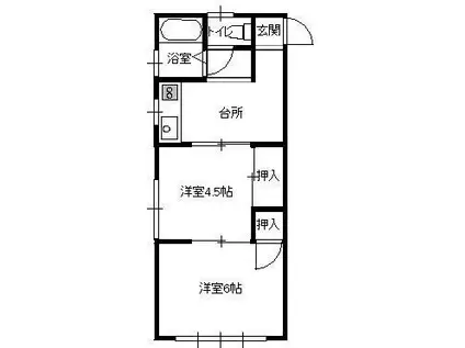 サンフォレストI(2K/2階)の間取り写真