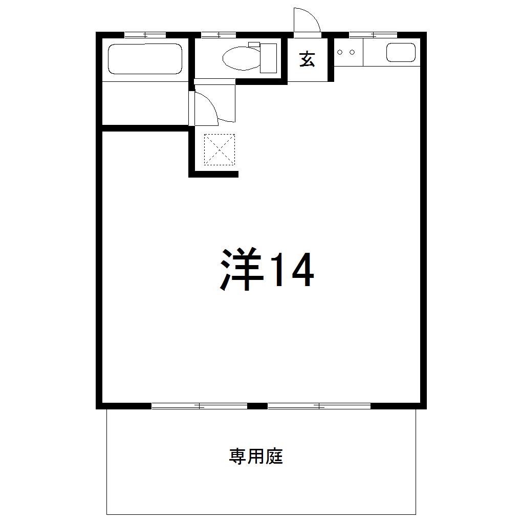 ときわ荘(ワンルーム/1階)の間取り写真