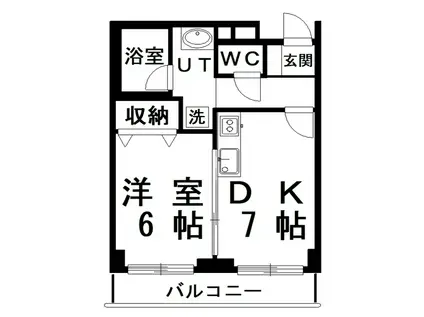 芦野マンション(1DK/2階)の間取り写真