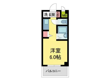 レジデンス夙川(1K/2階)の間取り写真