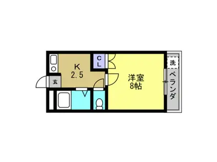 サニーコート一番舘(1K/2階)の間取り写真