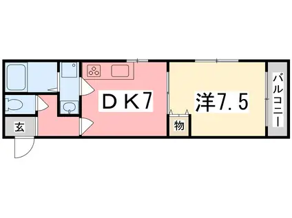 東雲Kマンション(1DK/3階)の間取り写真