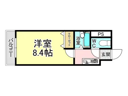 ギャラン筒井(1K/8階)の間取り写真