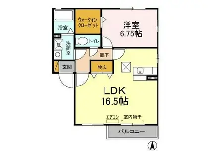 ロジュマンネサキA・B・C・D(1LDK/1階)の間取り写真