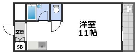 パディーブレイドII(1K/5階)の間取り写真