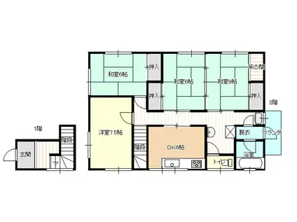 千代アパート(4DK/2階)の間取り写真