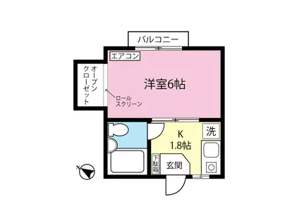 リラ新ゆり(1K/2階)の間取り写真